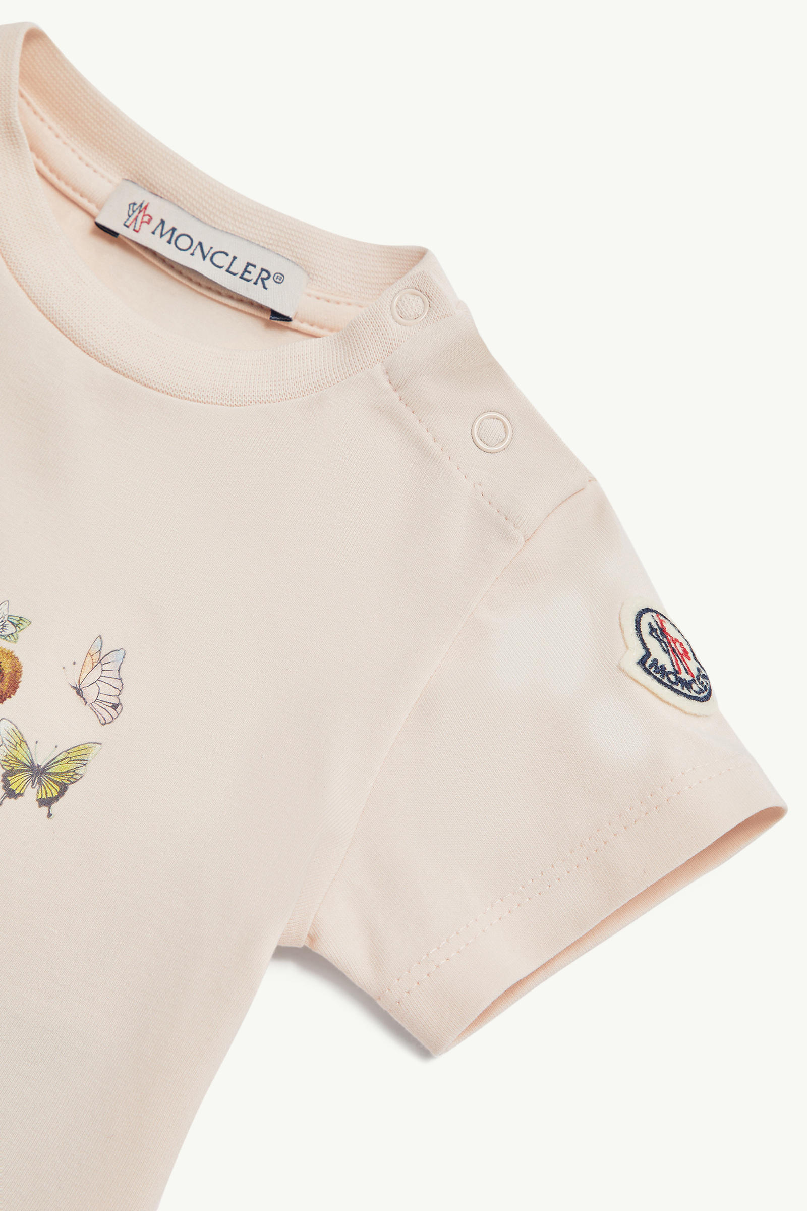 Teddy Bear Motif Cotton T-Shirt Girl Light Pink Moncler 2