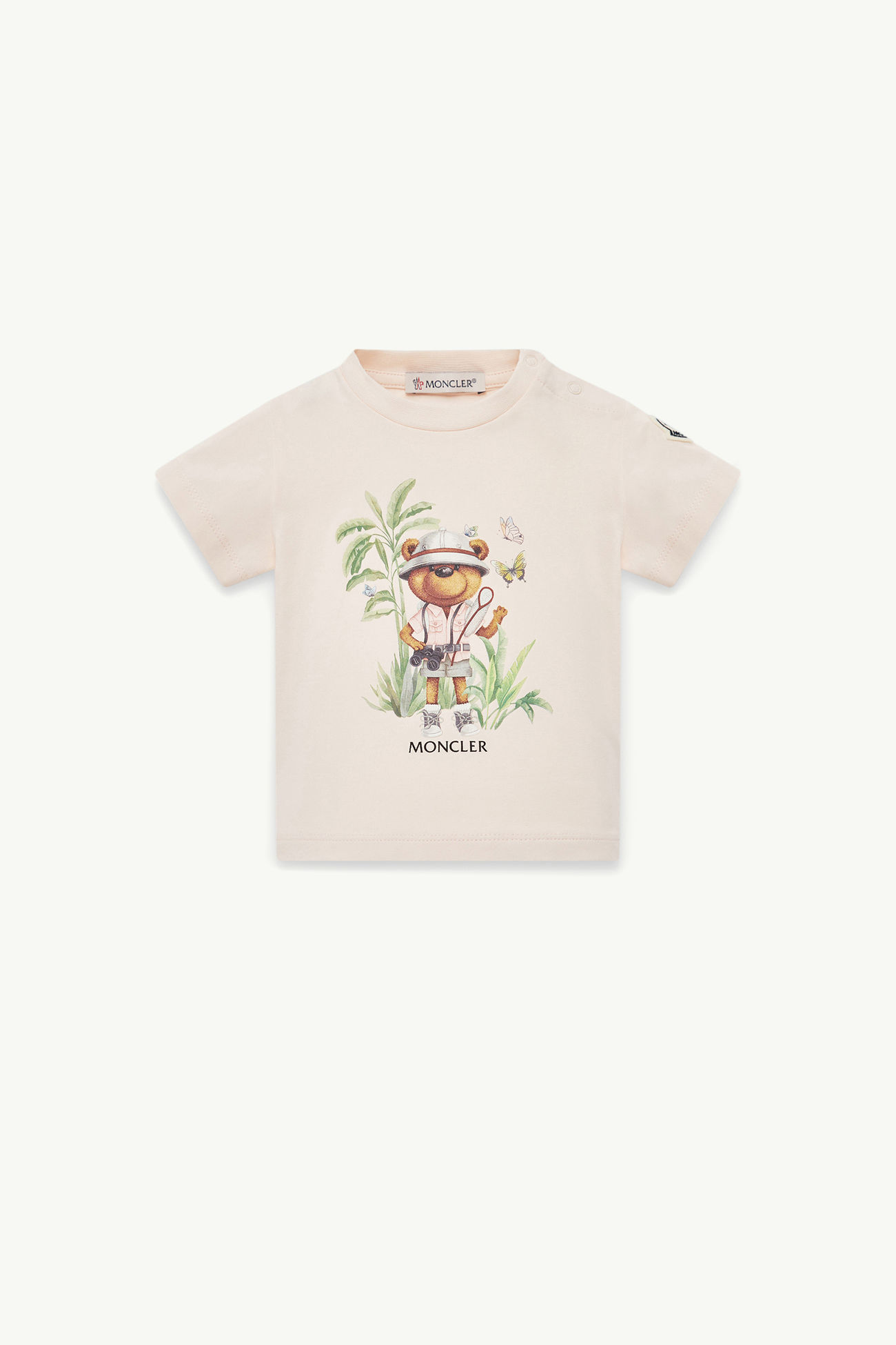 Baumwoll-T-Shirt mit Teddybär-Motiv Mädchen Hellpink Moncler 0
