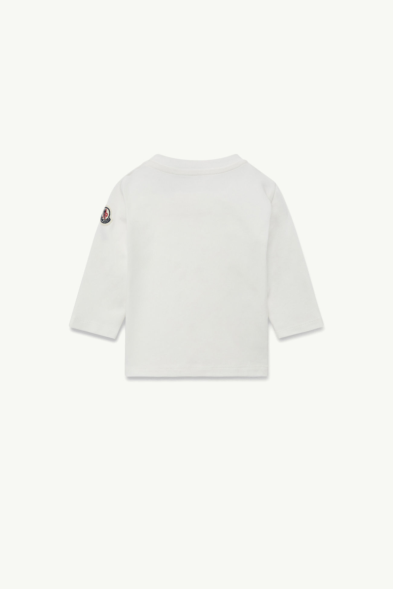 Scribble Logo Long Sleeve Cotton T-Shirt Boy White Moncler 1