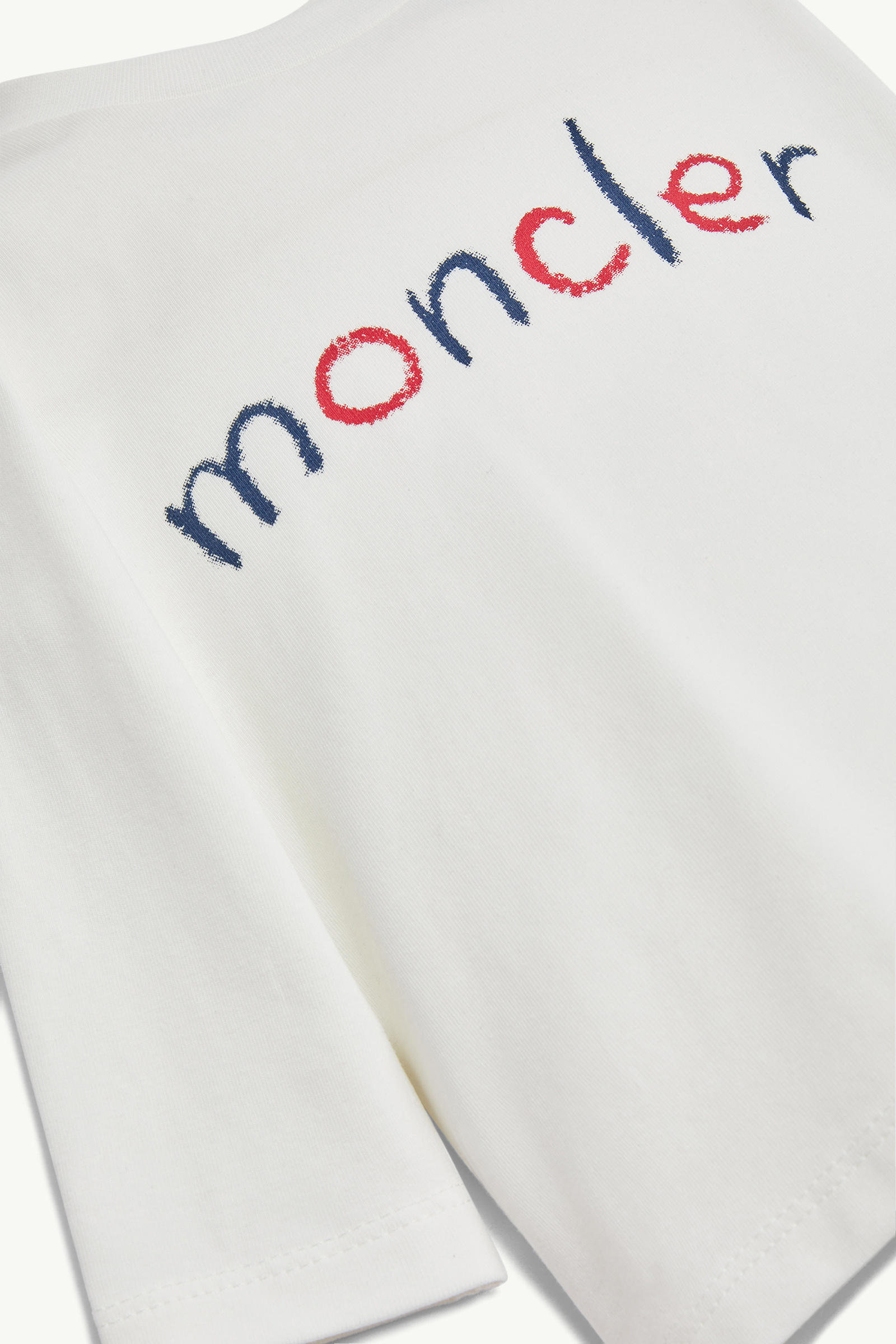 塗鴉標誌長袖棉質T恤 男童 白色 Moncler 3