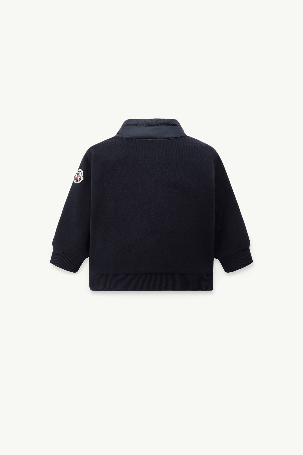 Padded Cotton Zip-Up Sweatshirt Boy Navy Blue Moncler 1