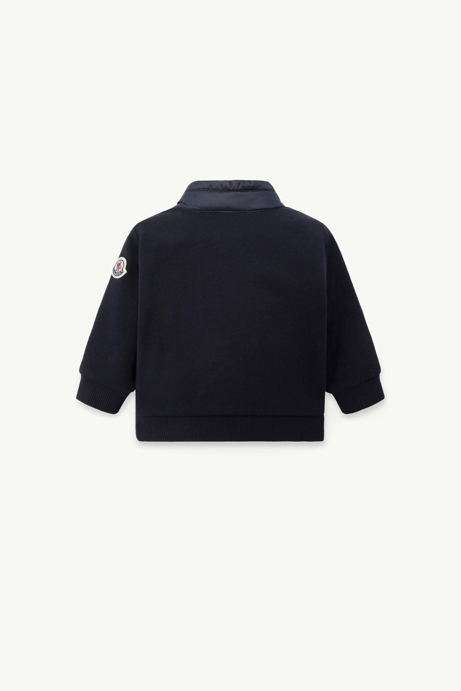 Padded Cotton Zip-Up Sweatshirt Boy Navy Blue Moncler 1