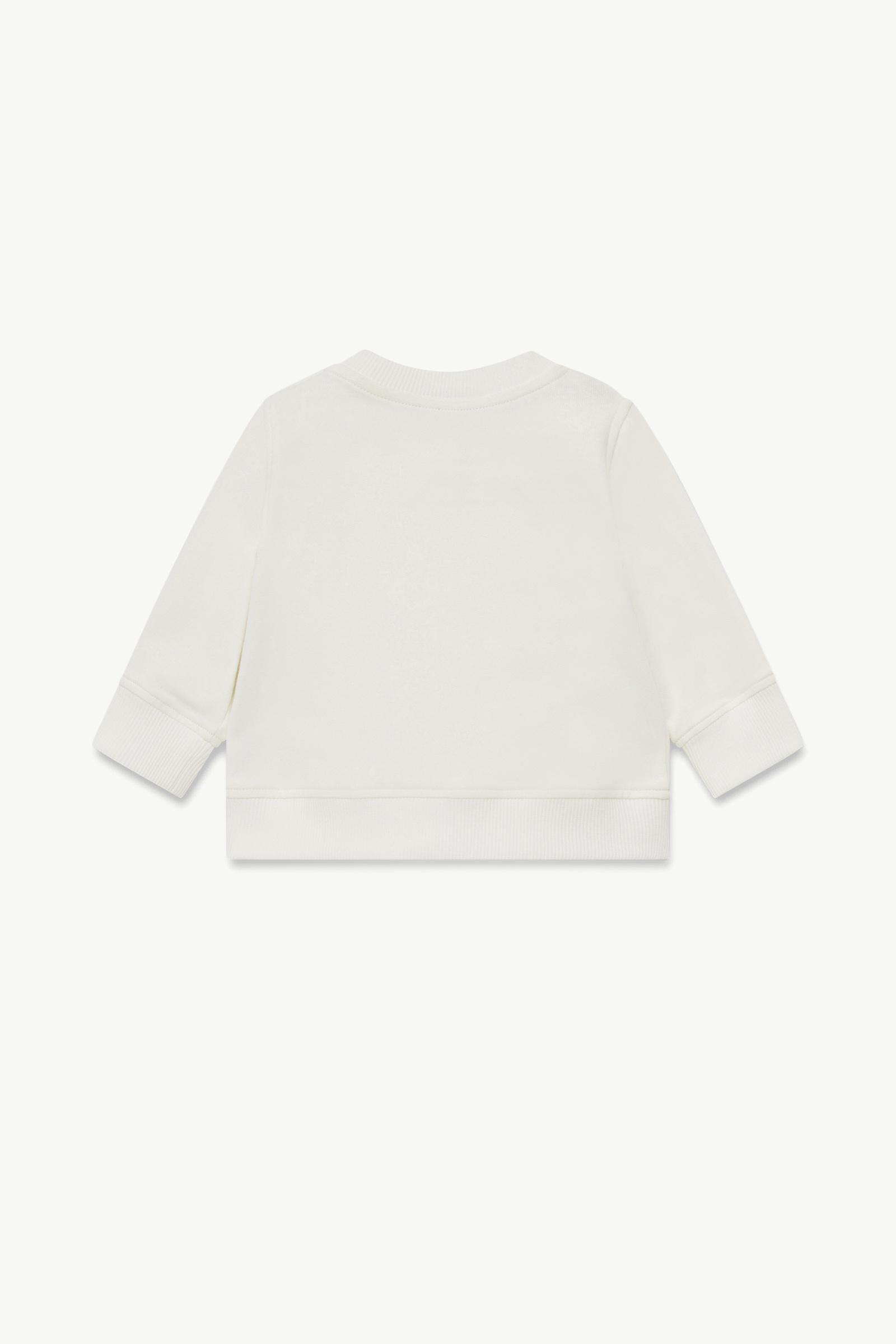 Embroidered Logo Cotton Sweatshirt Girl White Moncler 1