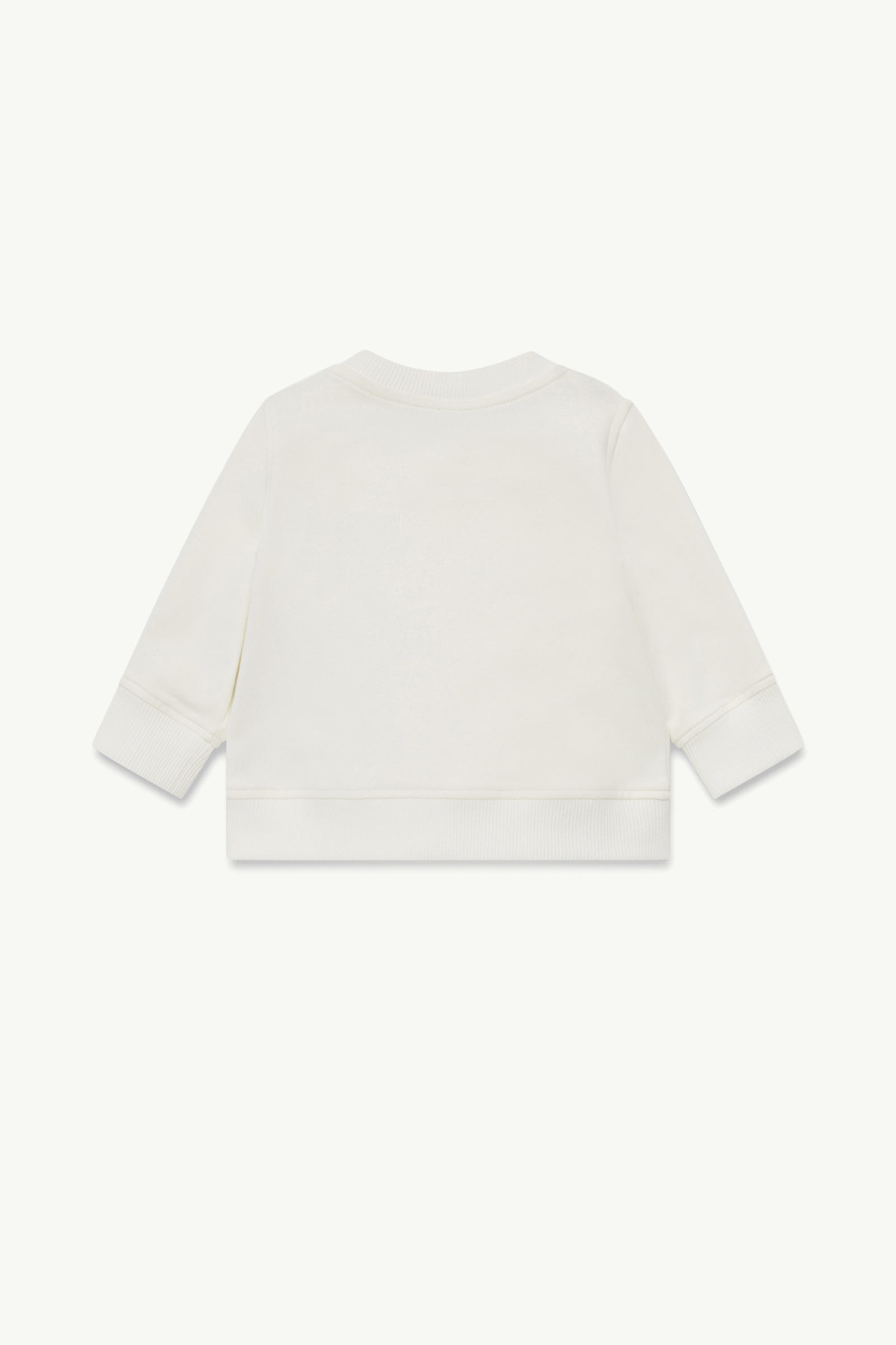 Embroidered Logo Cotton Sweatshirt Girl White Moncler 1