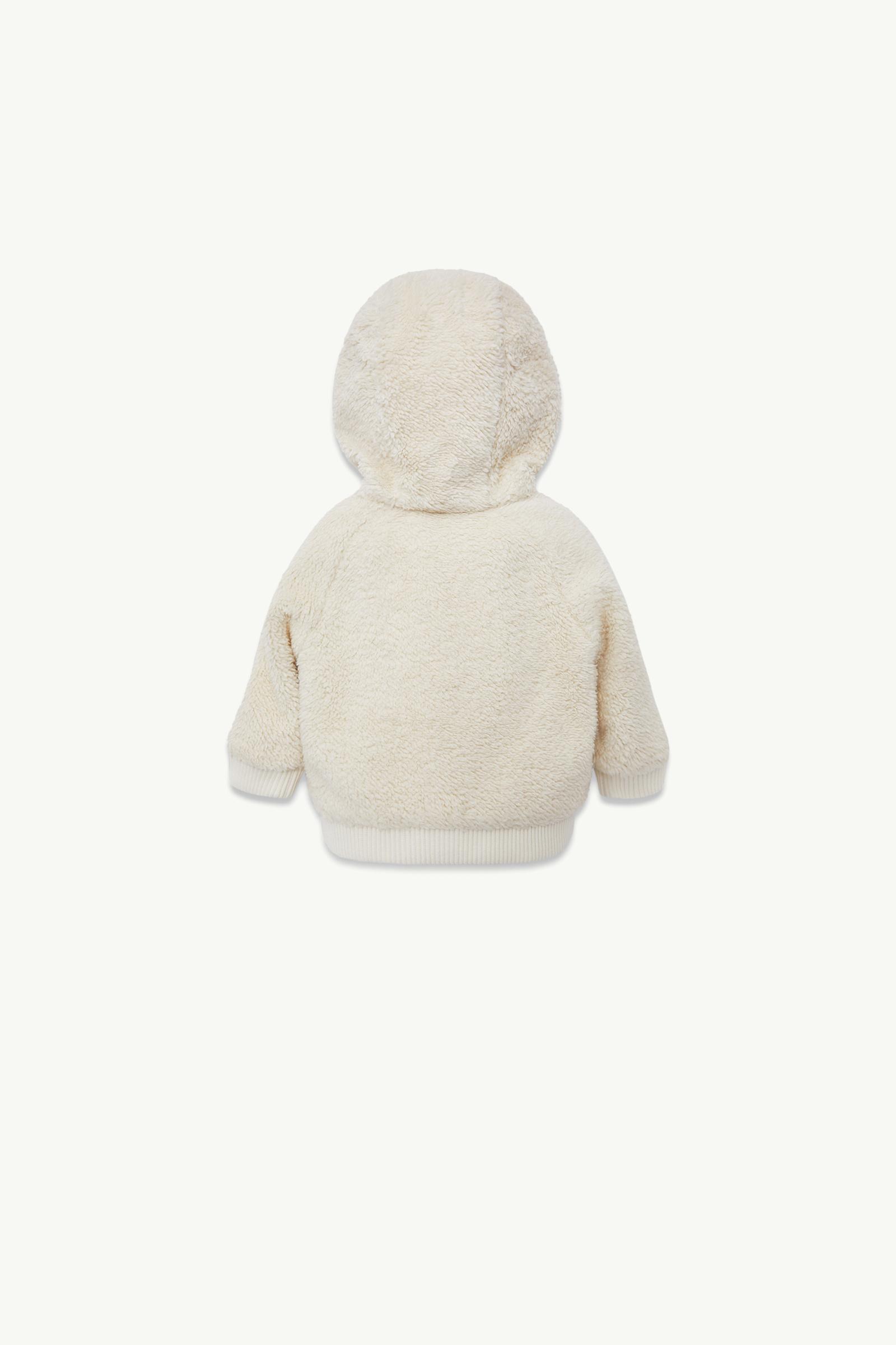 Padded Teddy Zip-Up Hoodie Girl White Moncler 1