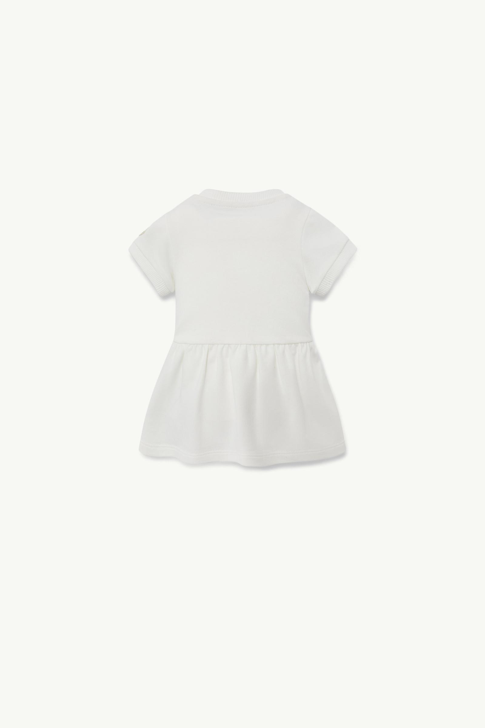 Teddy Bear Motif Cotton Dress Girl White Moncler 1