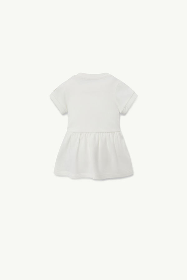 Abito in cotone con motivo orsetto Bambina Bianco Moncler 1