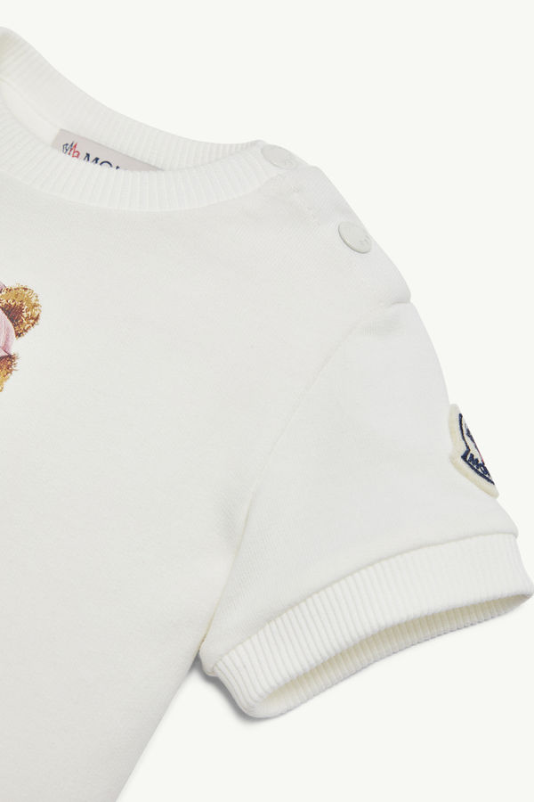 Abito in cotone con motivo orsetto Bambina Bianco Moncler 3