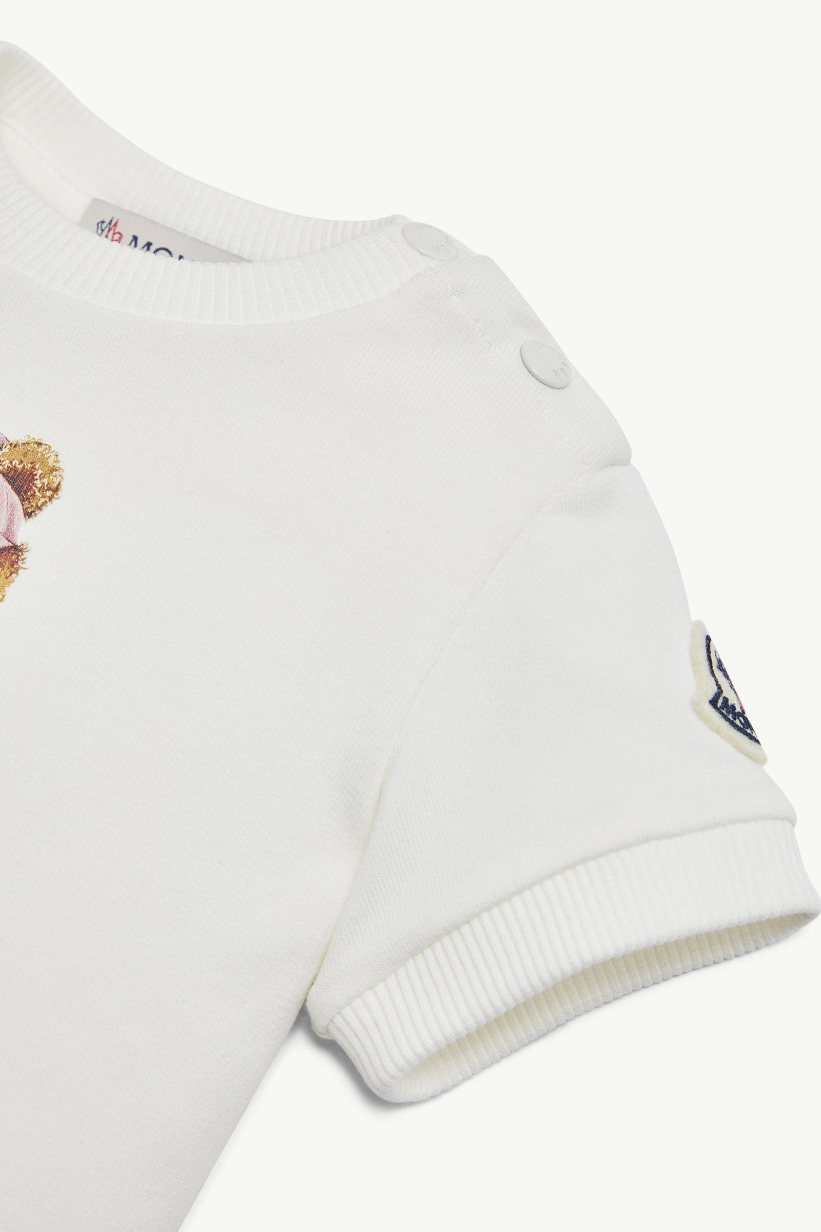 Teddy Bear Motif Cotton Dress Girl White Moncler 3