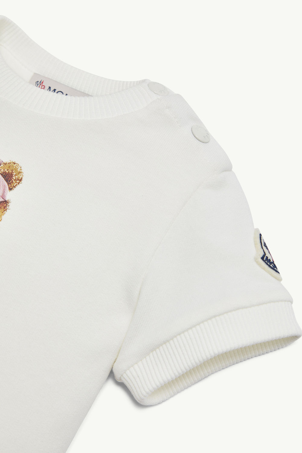 테디 베어 모티프 코튼 드레스 키즈 여아 화이트 Moncler 3