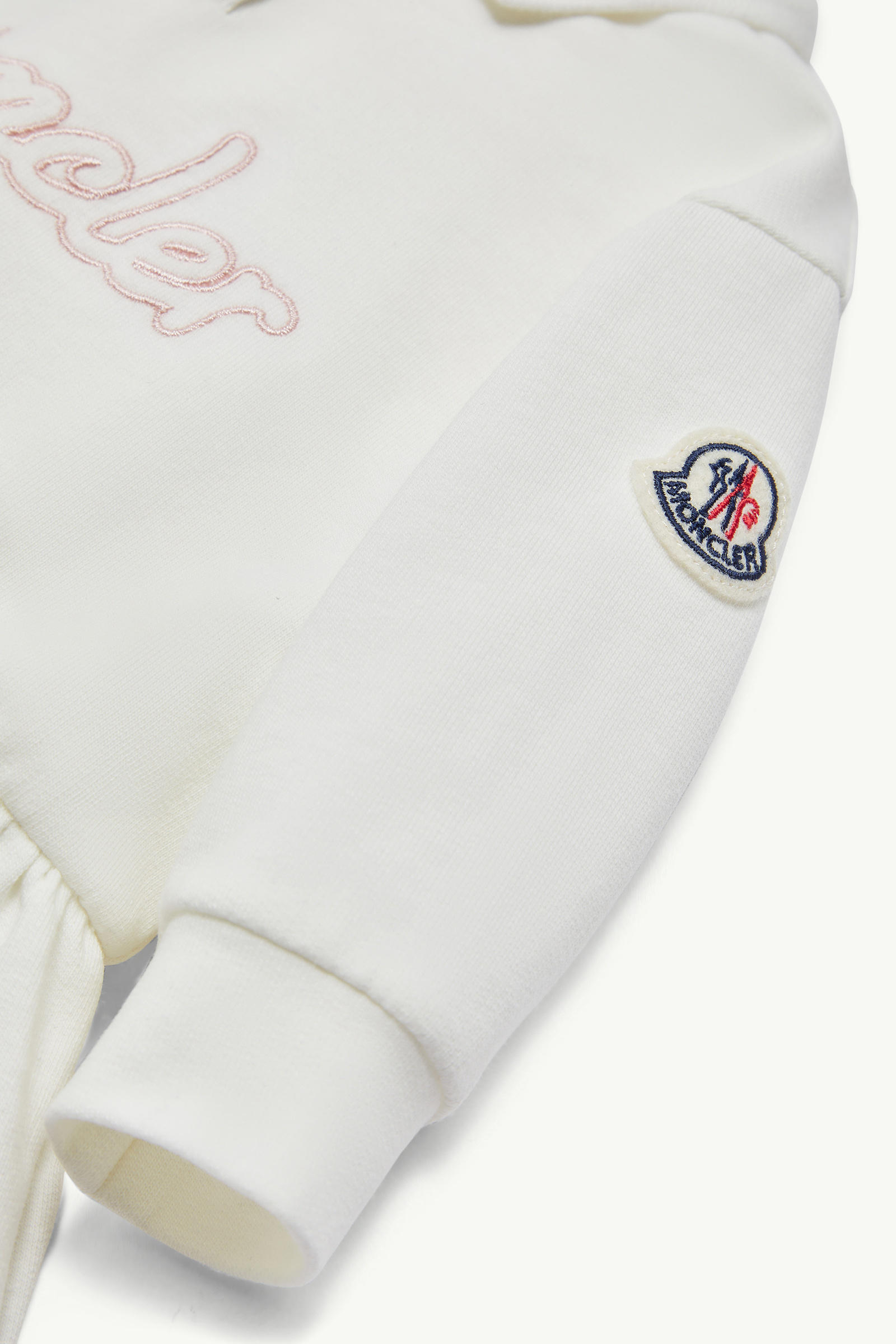 Robe polo en coton à manches longues et logo brodé Fille Blanc Moncler 2