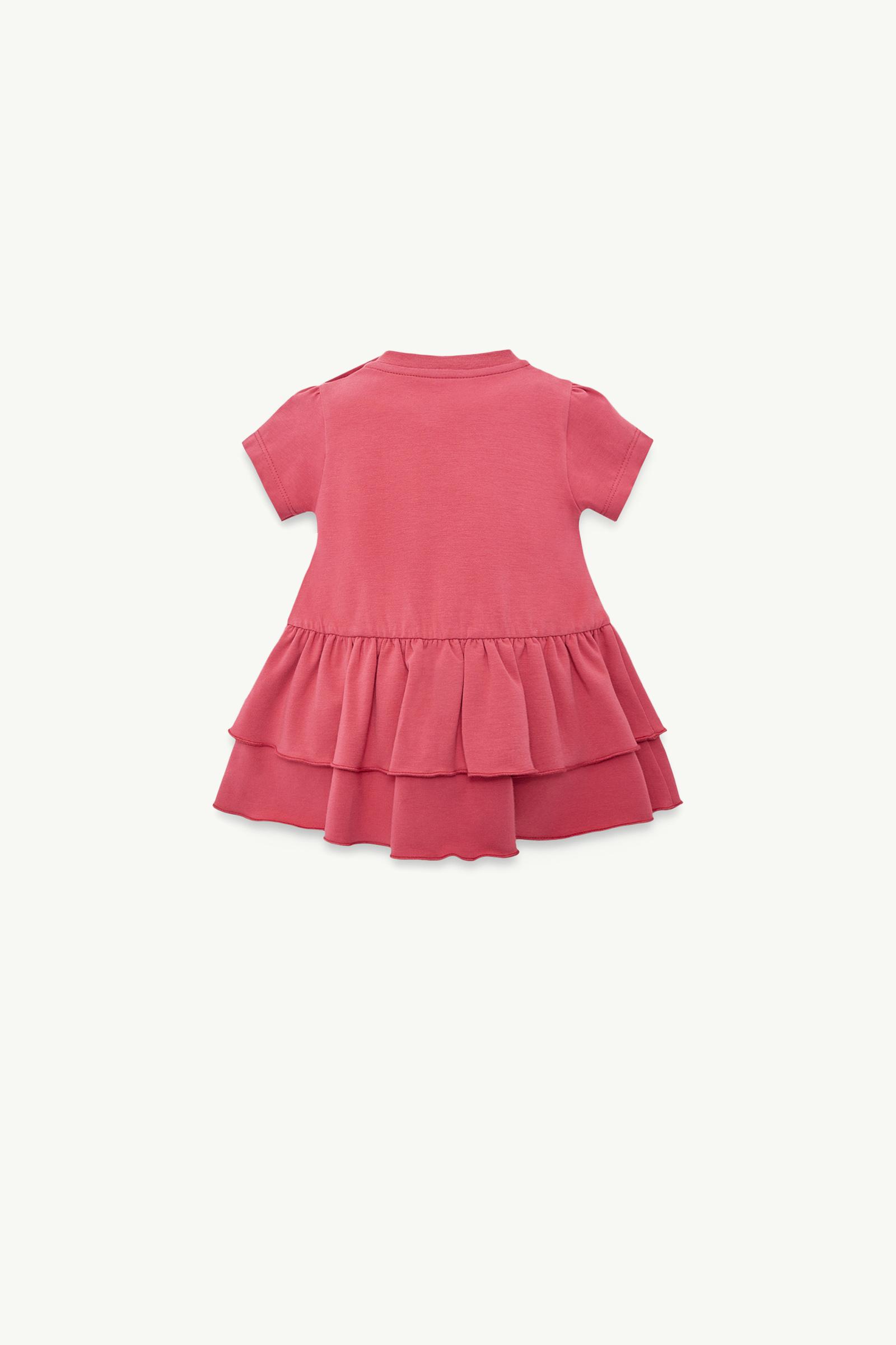 Cotton Dress Girl Coral Pink Moncler 1