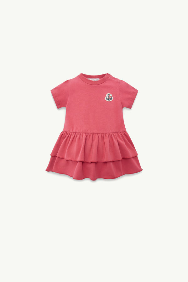 Cotton Dress Girl Coral Pink Moncler 0