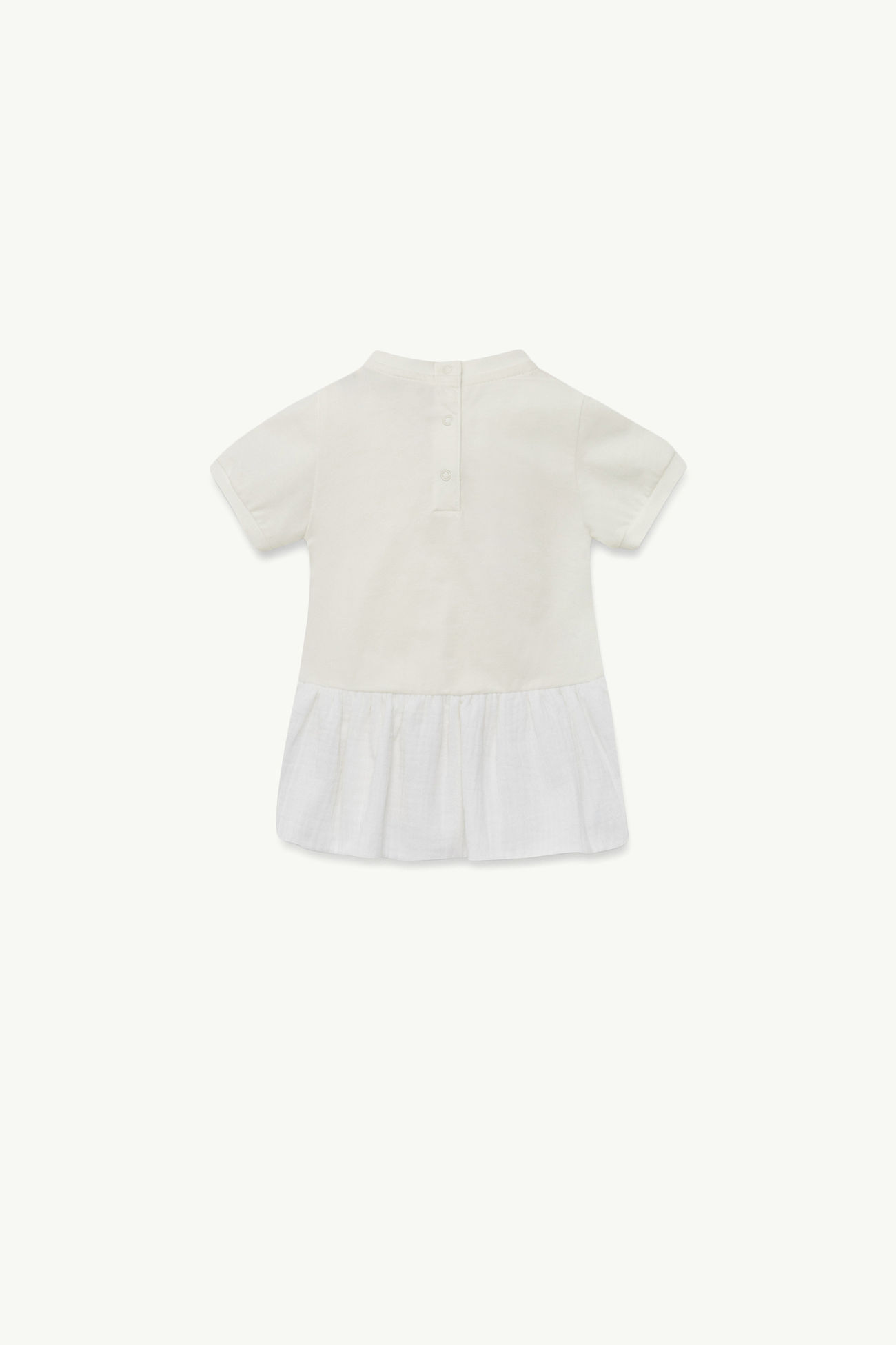 Abito in cotone arricciato Bambina Bianco Moncler 1