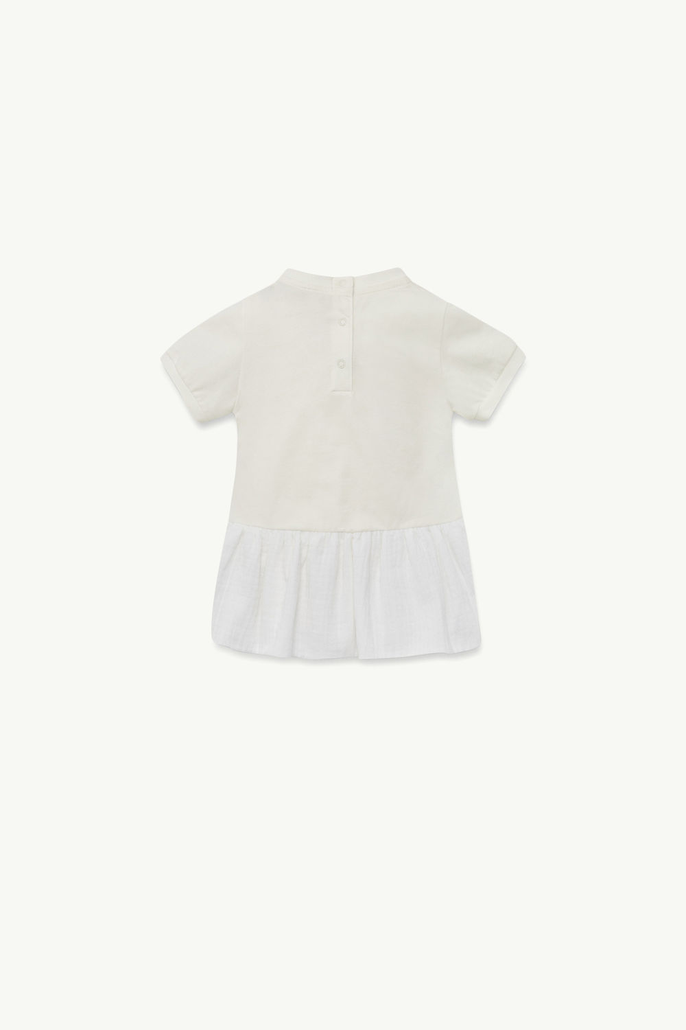 Gathered Cotton Dress Girl White Moncler 1