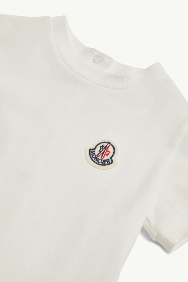 Gerafftes Kleid aus Baumwolle Mädchen Weiß Moncler 2