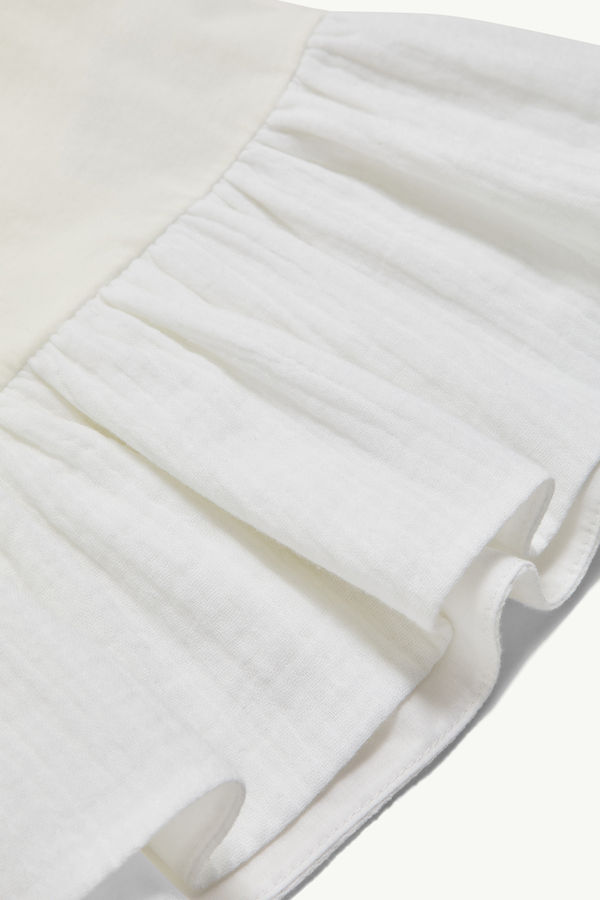 Gerafftes Kleid aus Baumwolle Mädchen Weiß Moncler 3