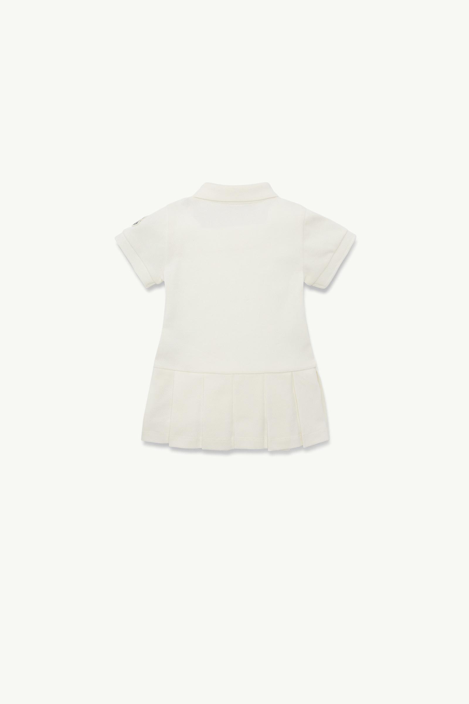 Cotton Piquet Polo Shirt Dress Girl White Moncler 1