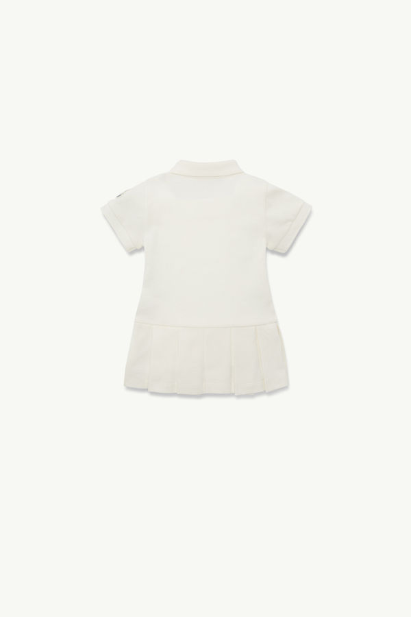 Cotton Piquet Polo Shirt Dress Girl White Moncler 1