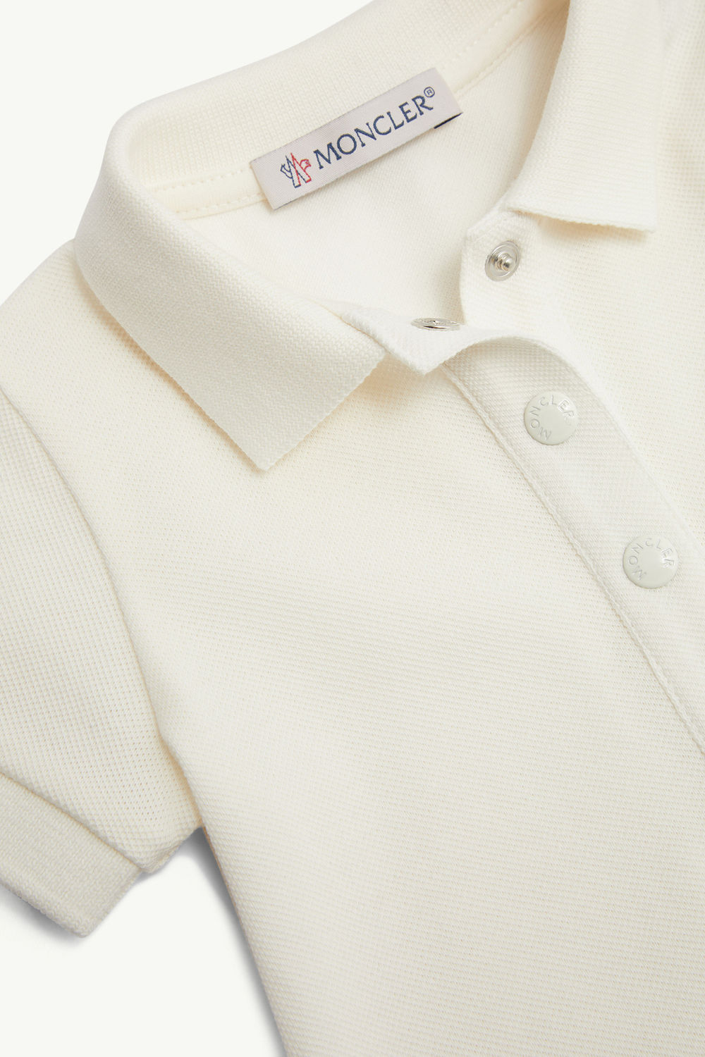 Cotton Piquet Polo Shirt Dress Girl White Moncler 2