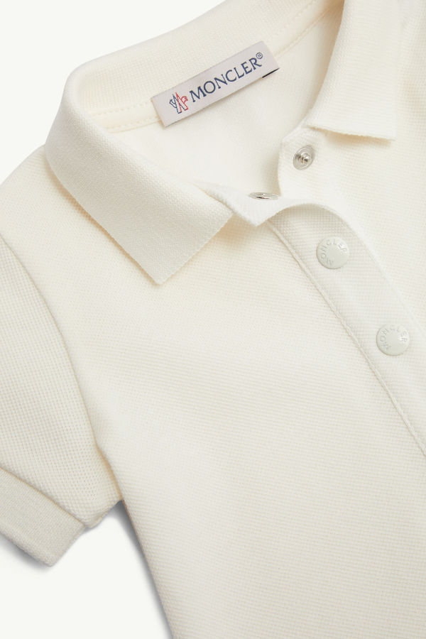 Cotton Piquet Polo Shirt Dress Girl White Moncler 2