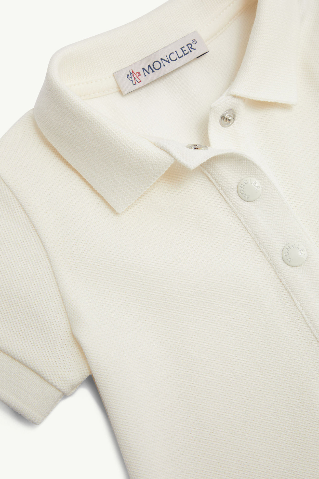 Polokleid aus Baumwollpiqué Mädchen Weiß Moncler 2