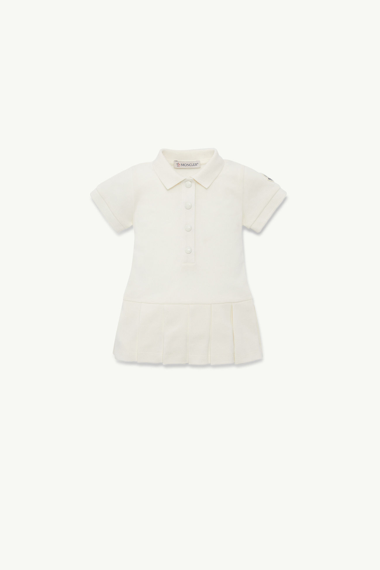 Abito a polo in cotone piquet Bambina Bianco Moncler 0