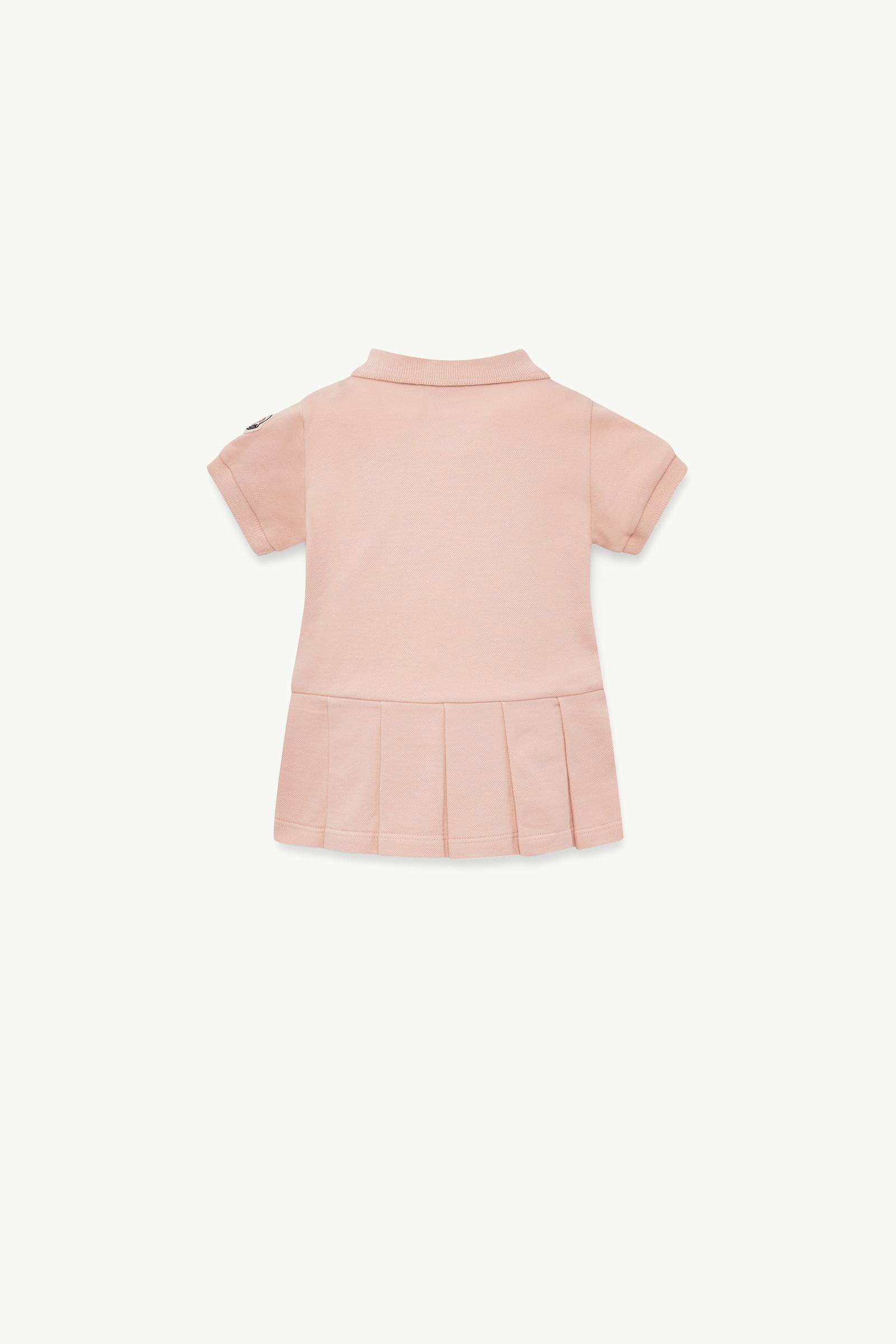 Cotton Piquet Polo Shirt Dress Girl Light Pink Moncler 1