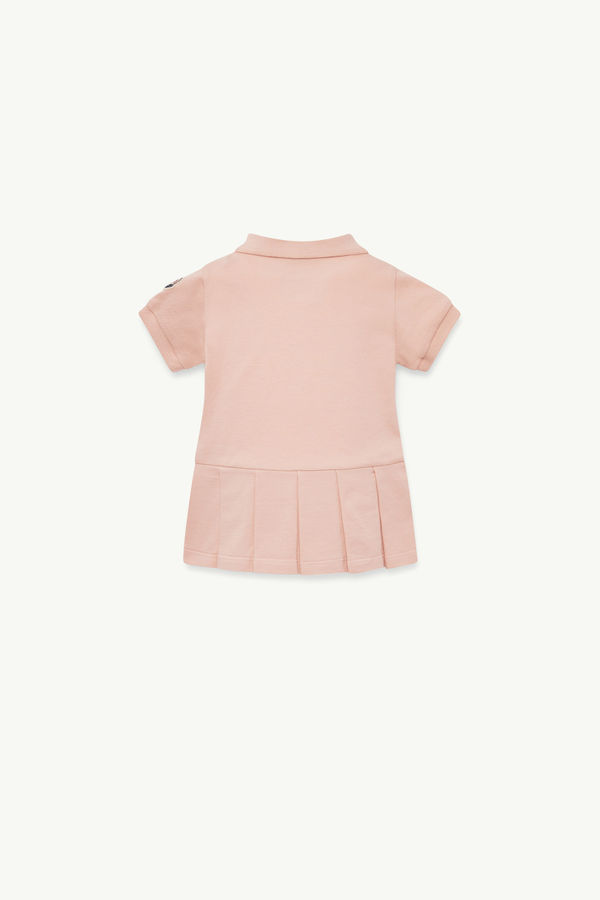 Cotton Piquet Polo Shirt Dress Girl Light Pink Moncler 1