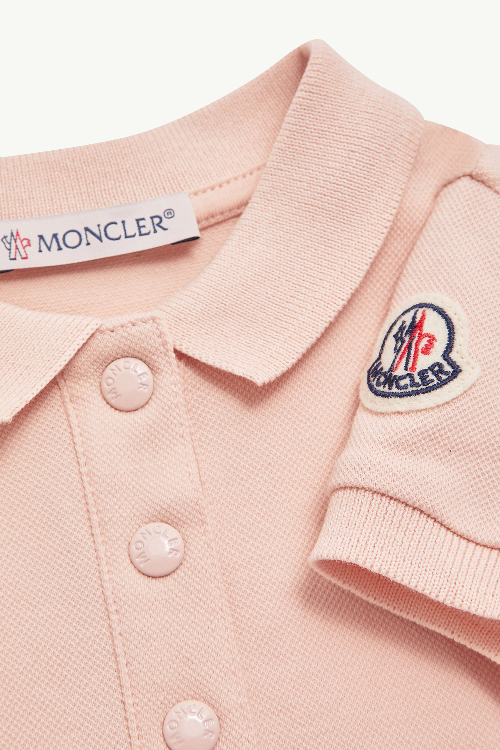 Cotton Piquet Polo Shirt Dress Girl Light Pink Moncler 2