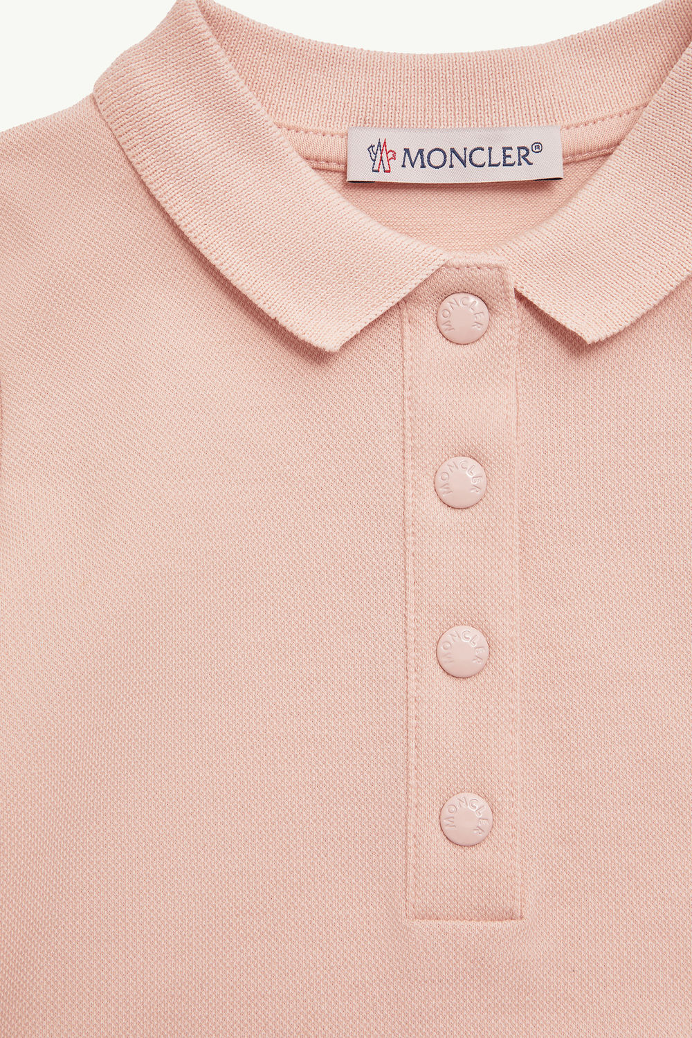 Cotton Piquet Polo Shirt Dress Girl Light Pink Moncler 3