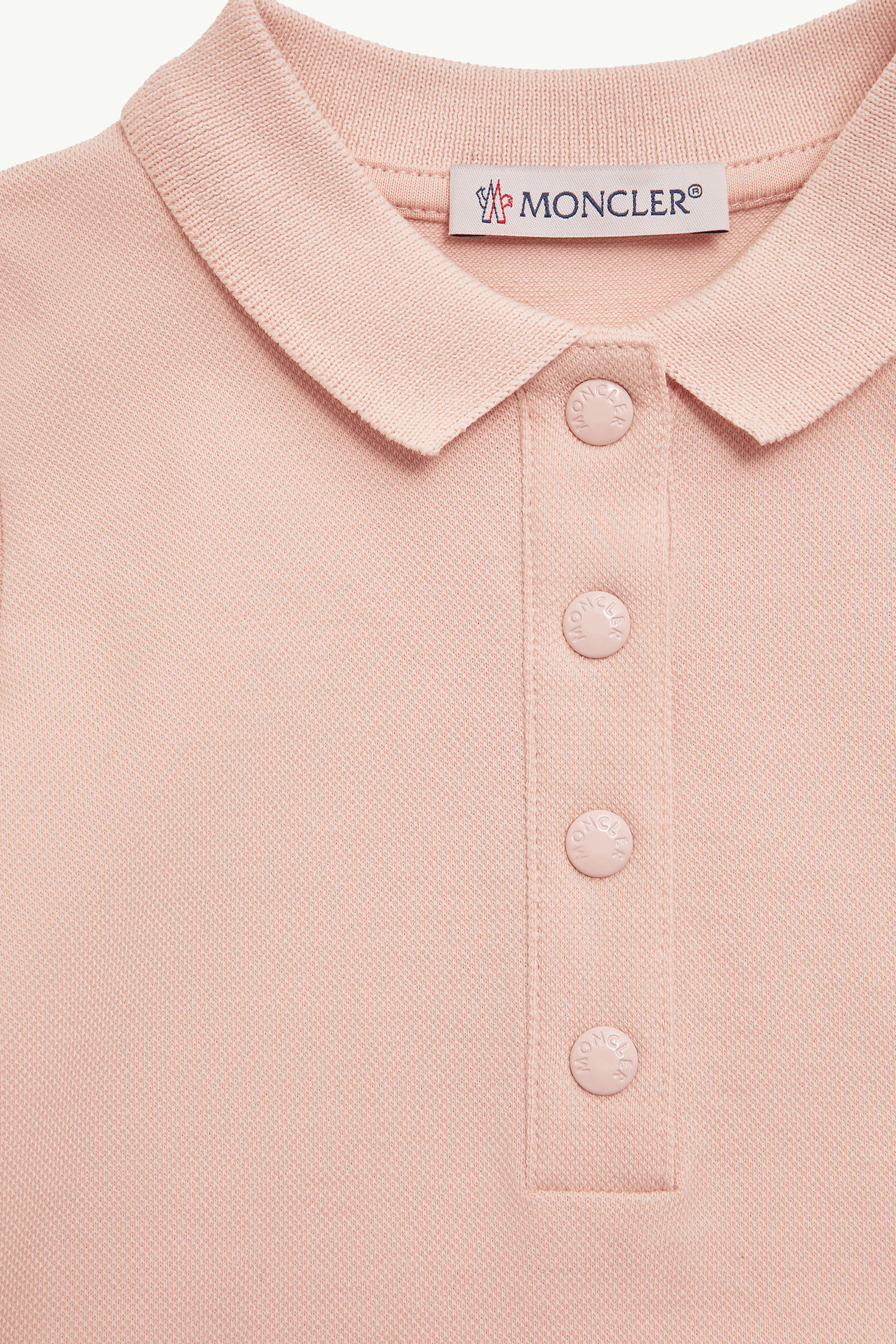 Cotton Piquet Polo Shirt Dress Girl Light Pink Moncler 3