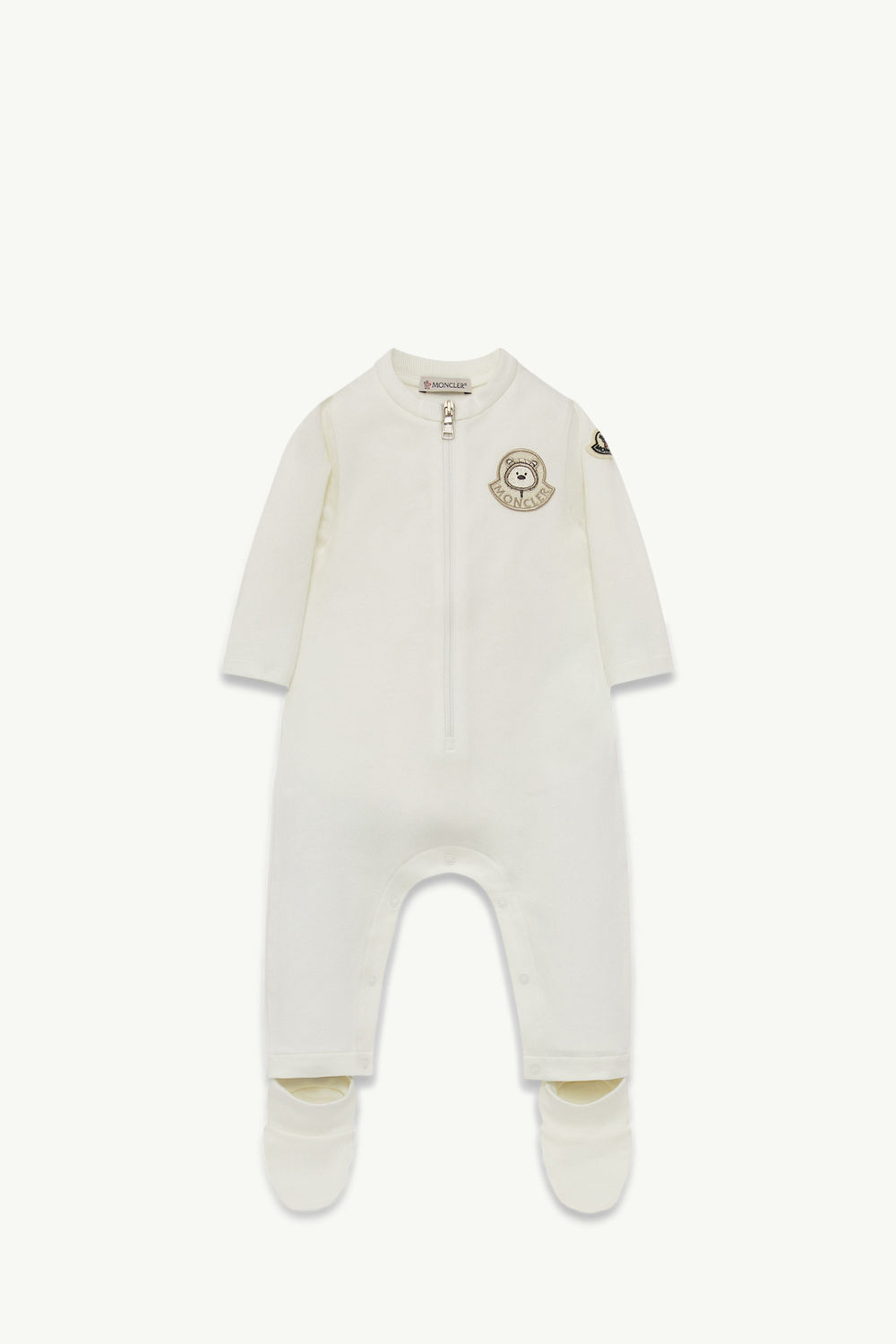 Barboteuse en coton ours en peluche Mixte Blanc Moncler 0