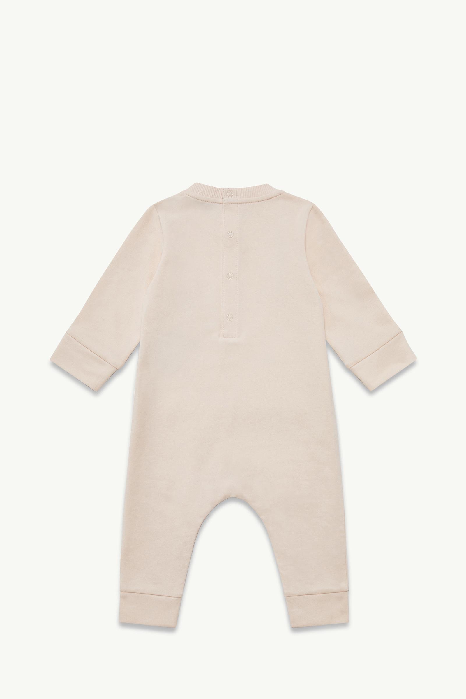 Tutina in cotone con logo Gender Neutral Rosa Chiaro Moncler 1