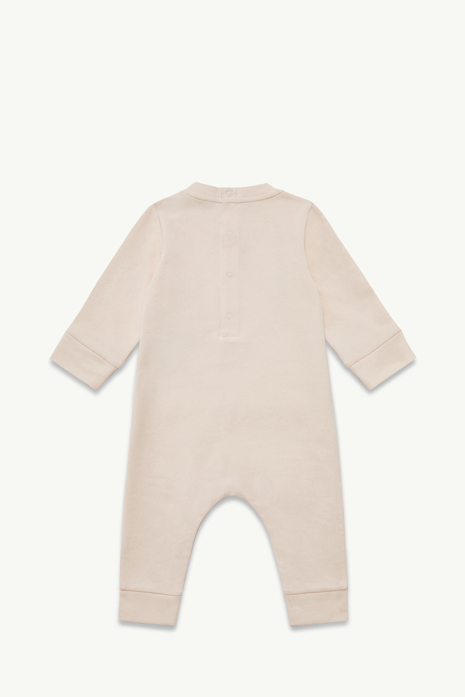 Tutina in cotone con logo Gender Neutral Rosa Chiaro Moncler 1