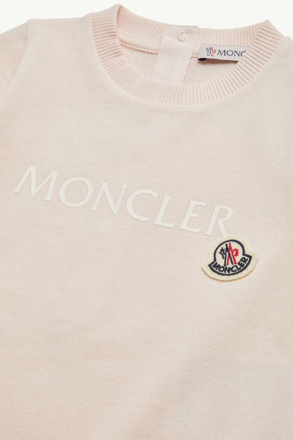 Logo Cotton Baby Grow Gender Neutral Light Pink Moncler 2