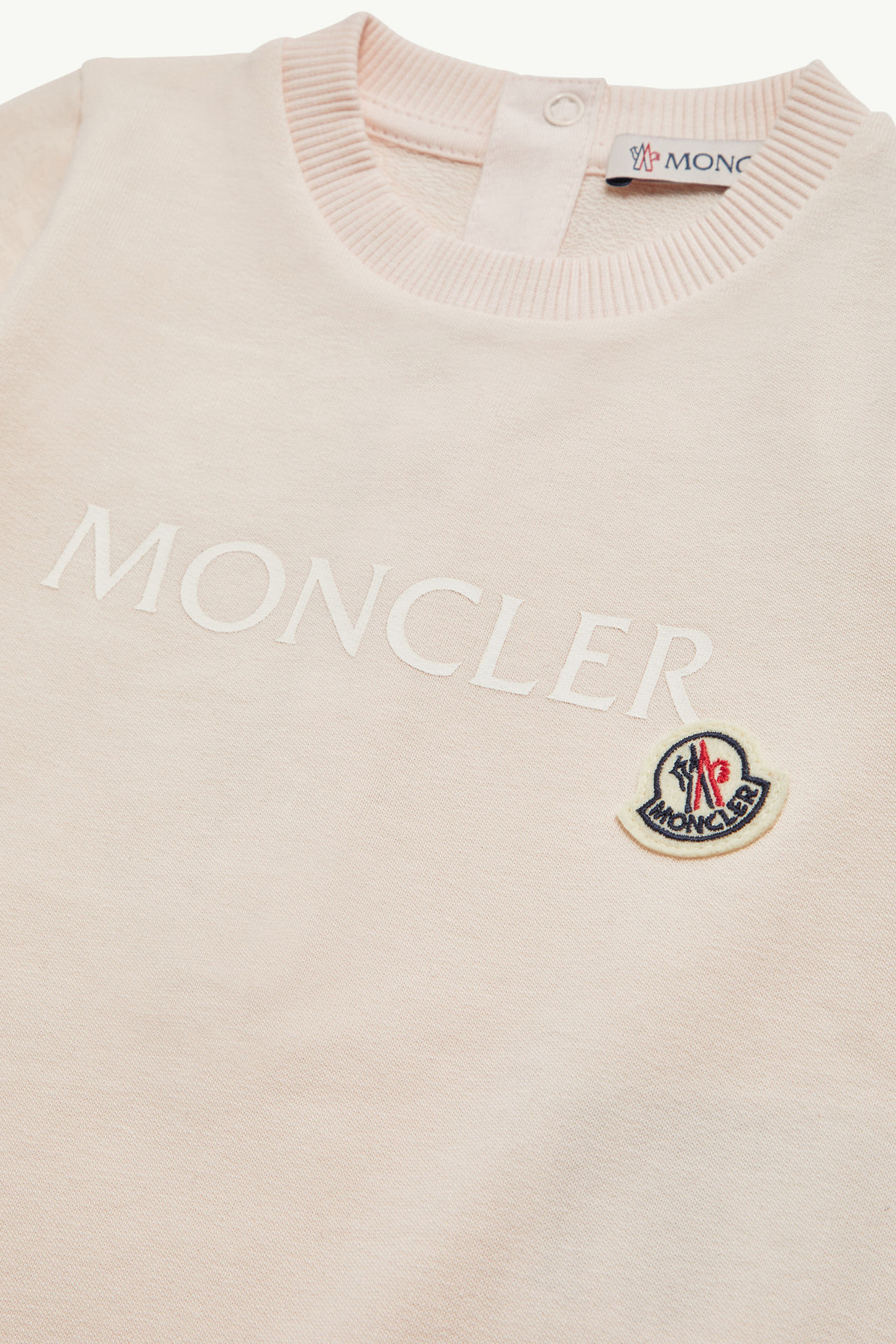 標誌棉質嬰兒連身衣 中性 淺粉紅色 Moncler 2