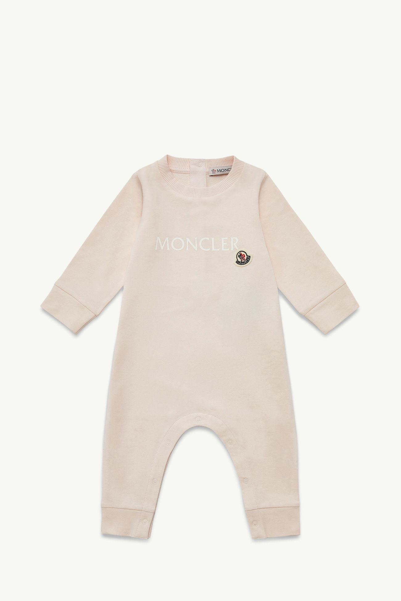 標誌棉質嬰兒連身衣 中性 淺粉紅色 Moncler 0