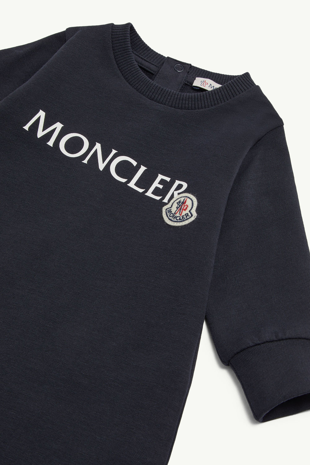 Logo Cotton Baby Grow Gender Neutral Night Blue Moncler 2