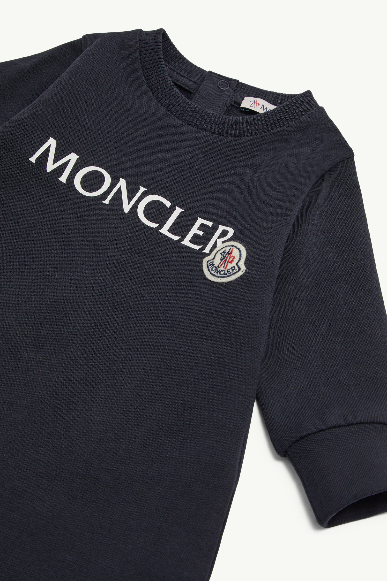 Logo Cotton Baby Grow Gender Neutral Night Blue Moncler 2