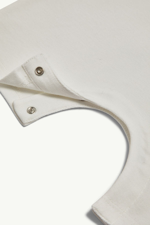 Barboteuse en coton à bords tricolores Garçon Blanc Moncler 3