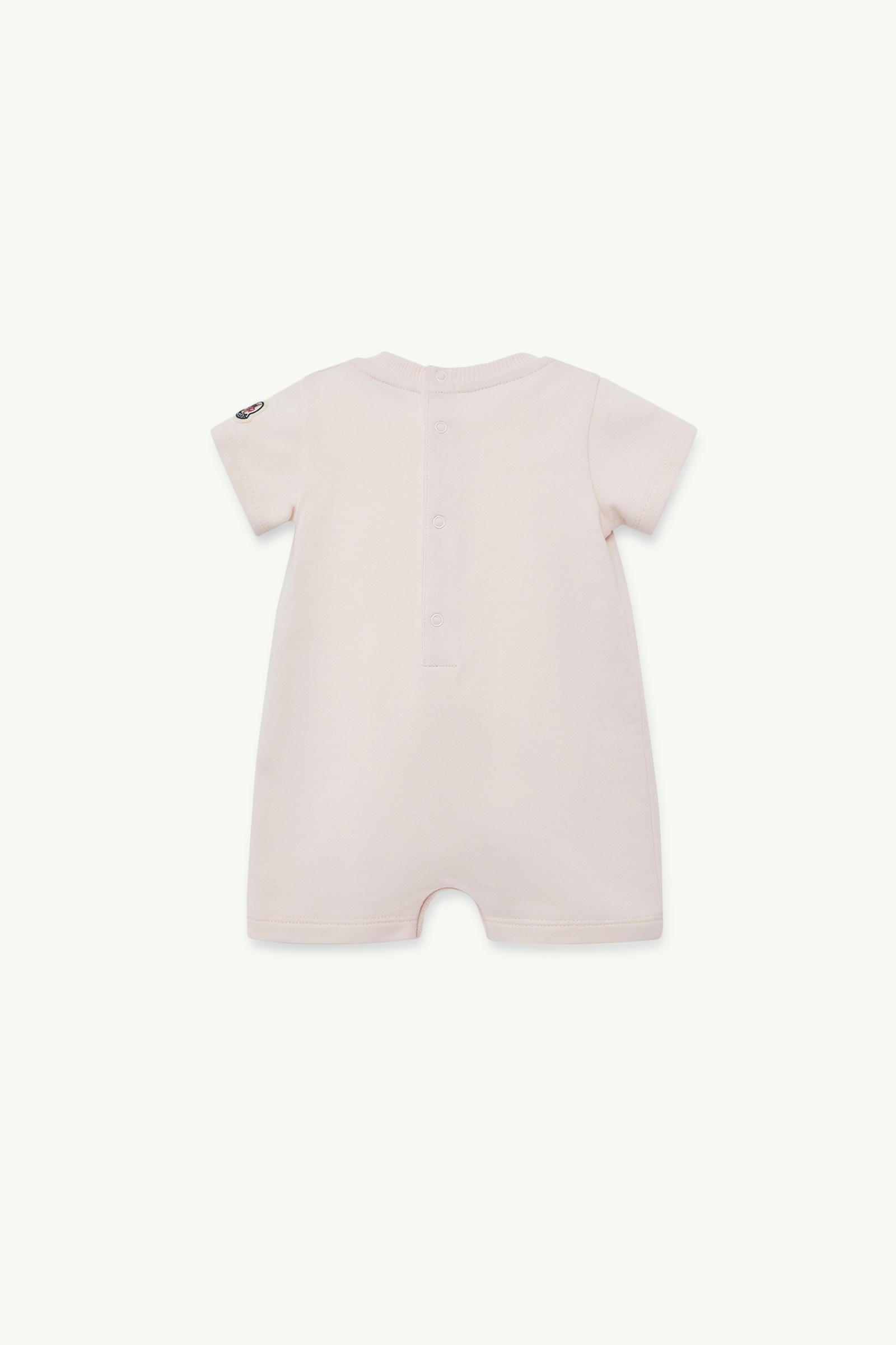 Teddy Bear Motif Cotton Romper Gender Neutral Light Pink Moncler 1