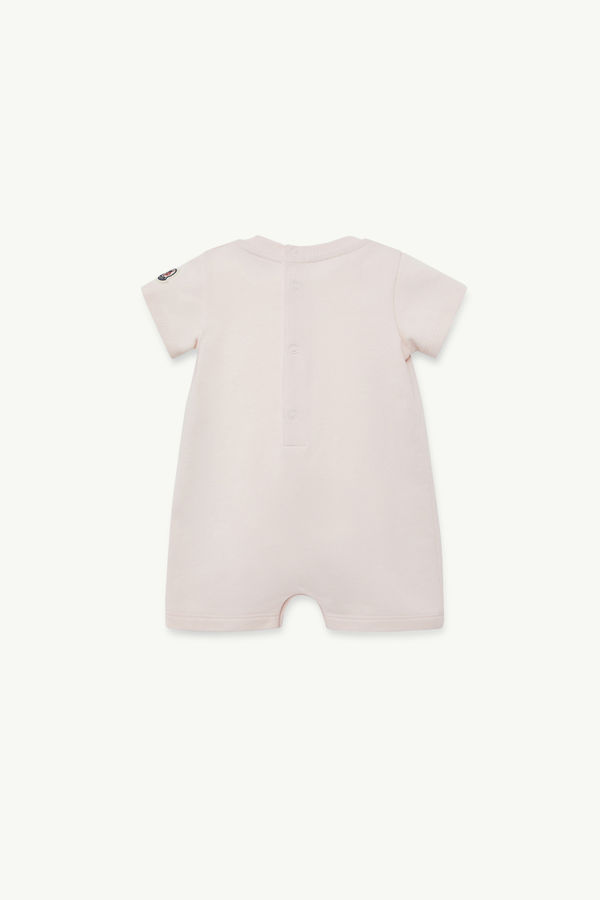 Teddy Bear Motif Cotton Romper Gender Neutral Light Pink Moncler 1