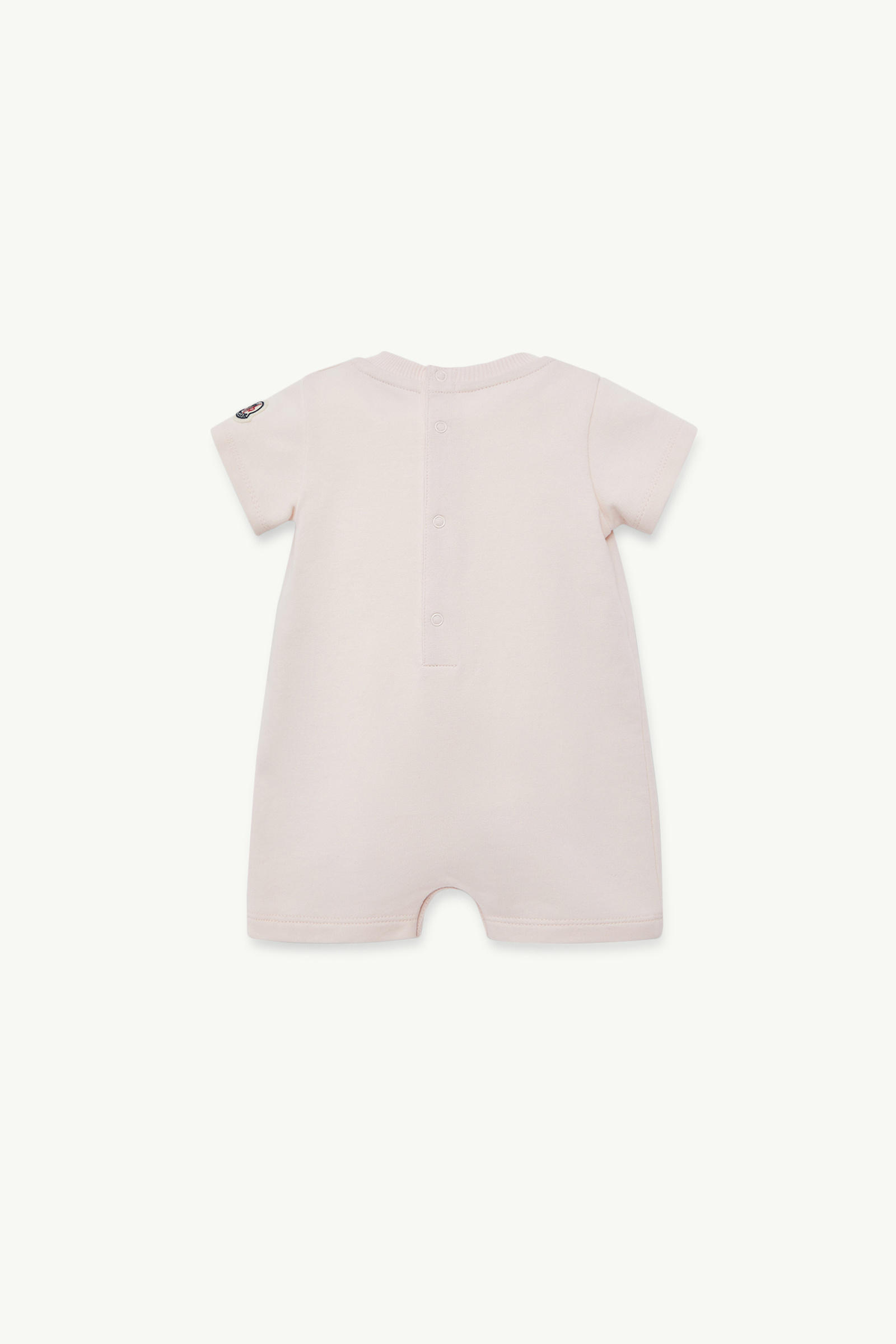 Teddy Bear Motif Cotton Romper Gender Neutral Light Pink Moncler 1