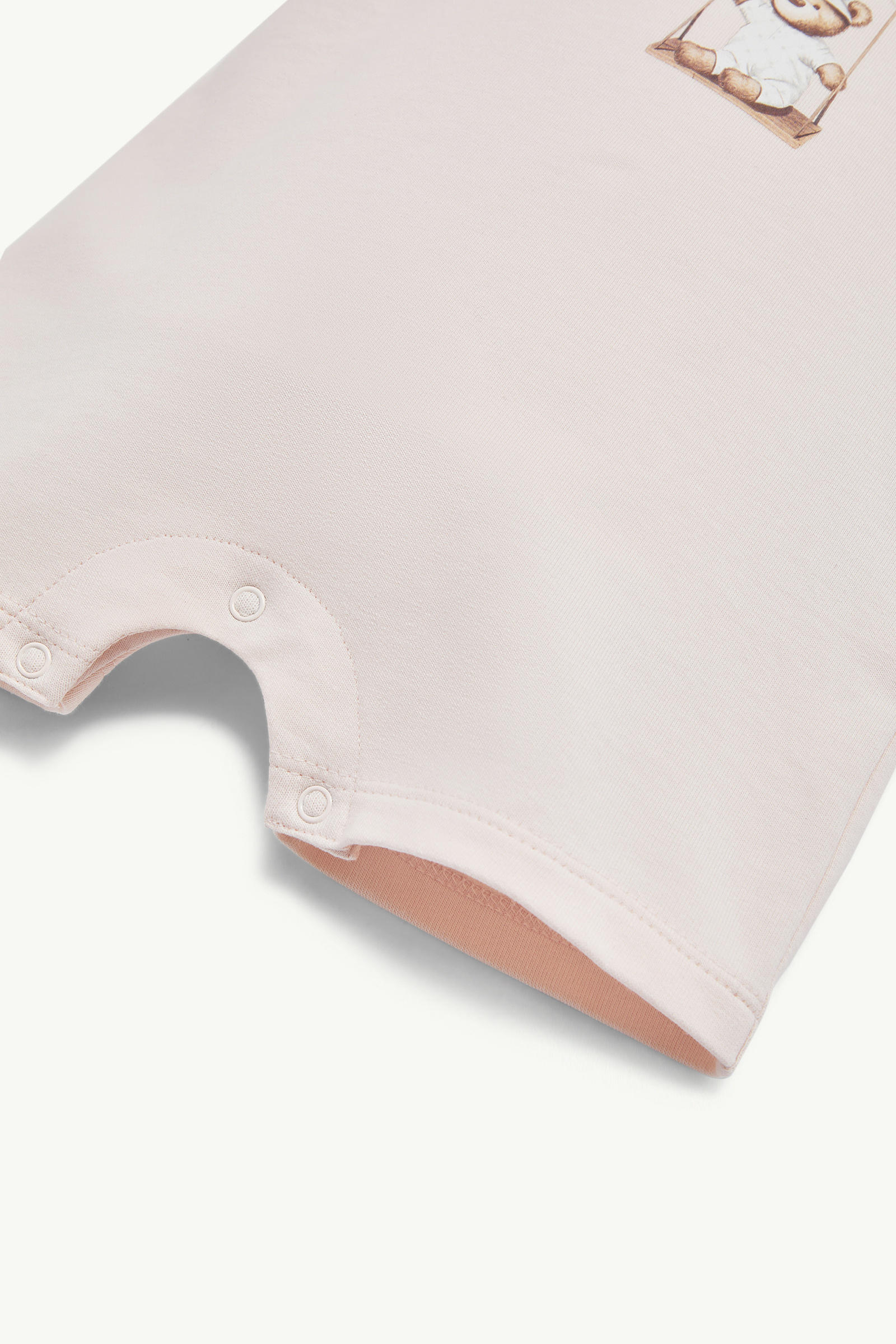 Barboteuse en coton à motif ours en peluche Mixte Rose Clair Moncler 3