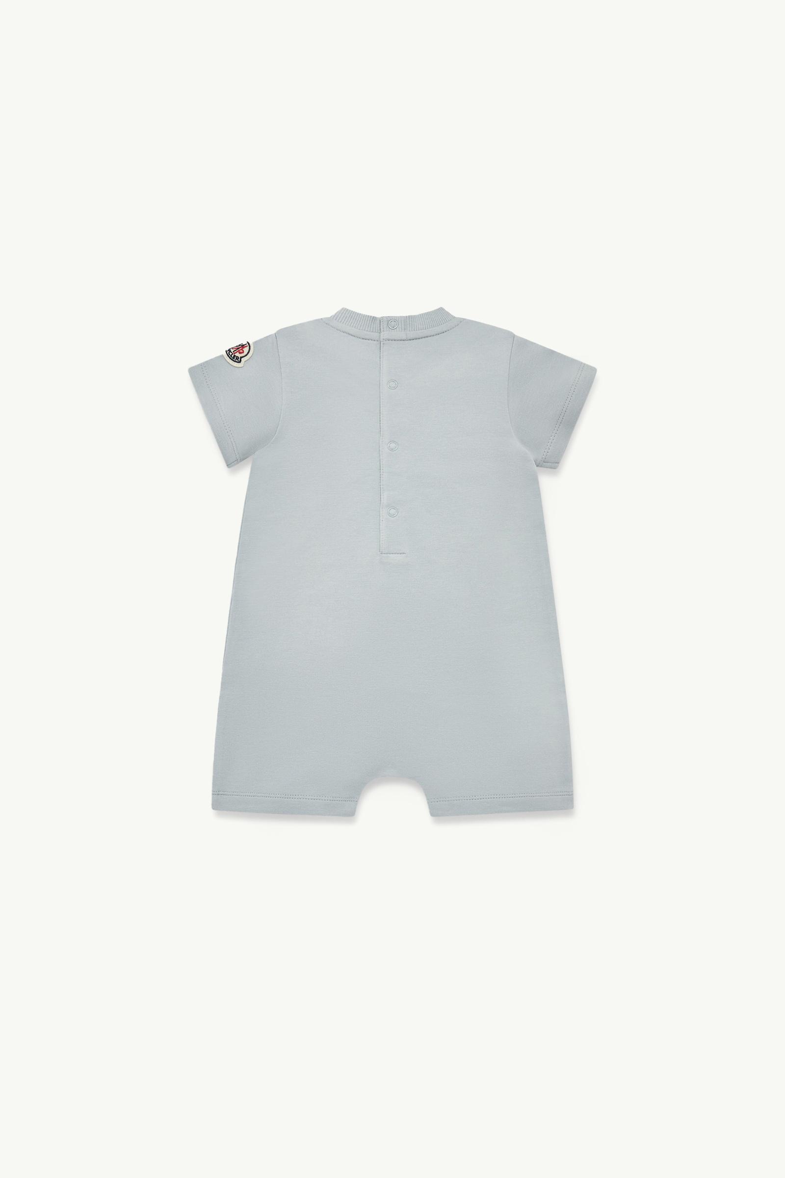 Teddy Bear Motif Cotton Romper Gender Neutral Gray Moncler 1