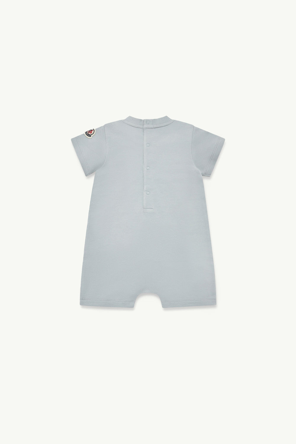 Teddy Bear Motif Cotton Romper Gender Neutral Grey Moncler 1