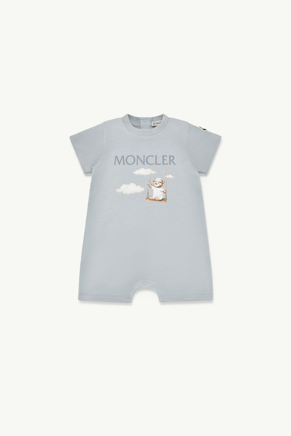 Strampler aus Baumwolle mit Teddybär-Motiv Genderneutral Grau Moncler 0