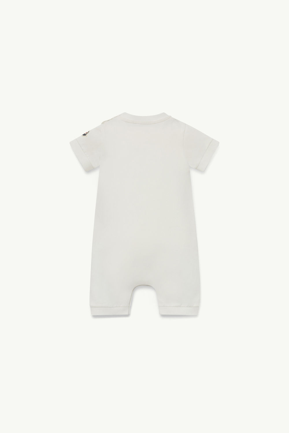 Whale Motif Cotton Romper Boy White Moncler 1