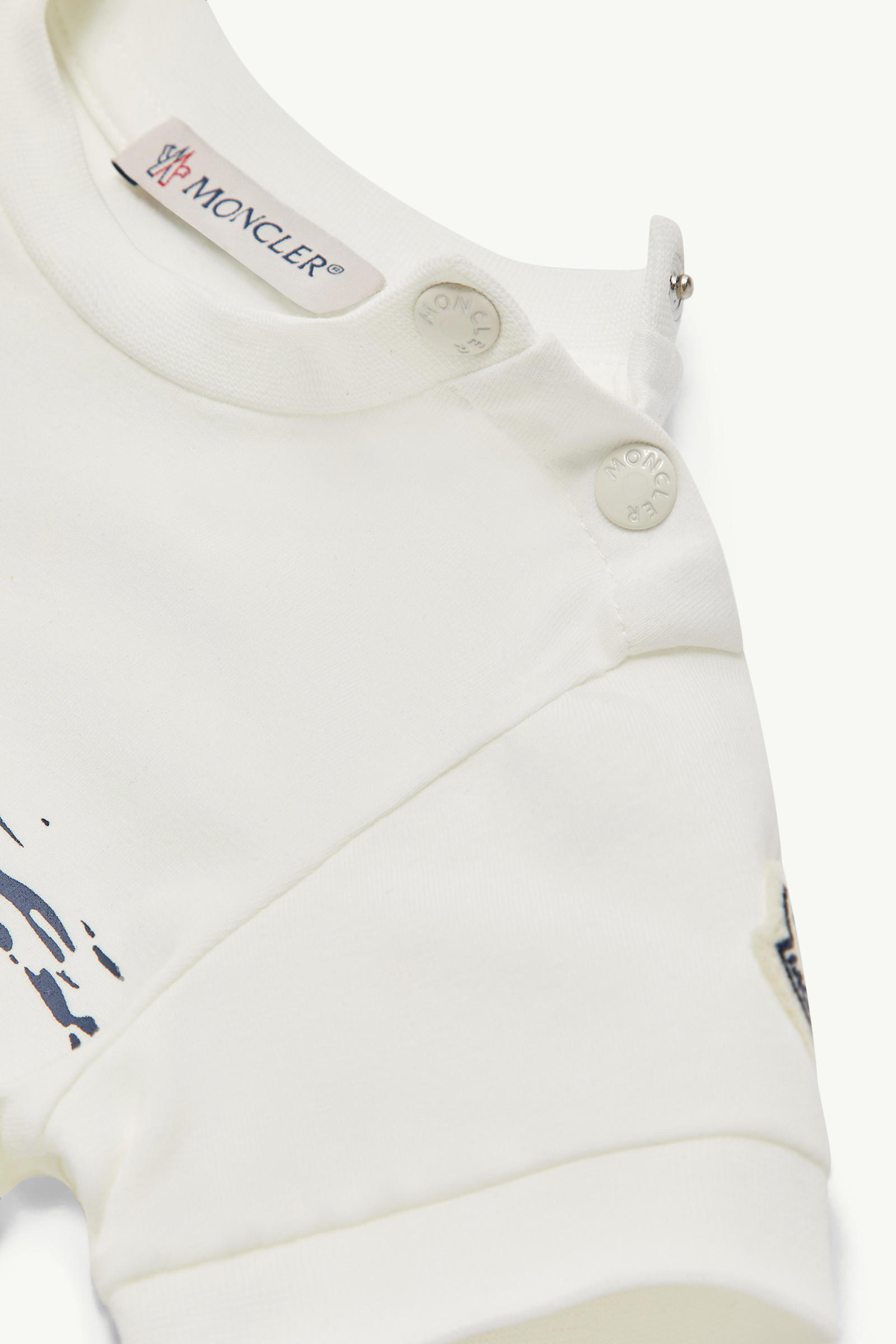 Whale Motif Cotton Romper Boy White Moncler 2